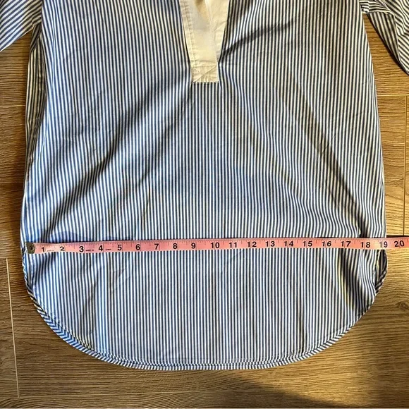 J. Crew Blue Pinstripe Seersucker Collared Tunic in Size XXS - Picture 9 of 11